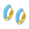 Boucles d'oreilles Créole Lotus Silver en Argent_x005f_x000D_doré/turquoise