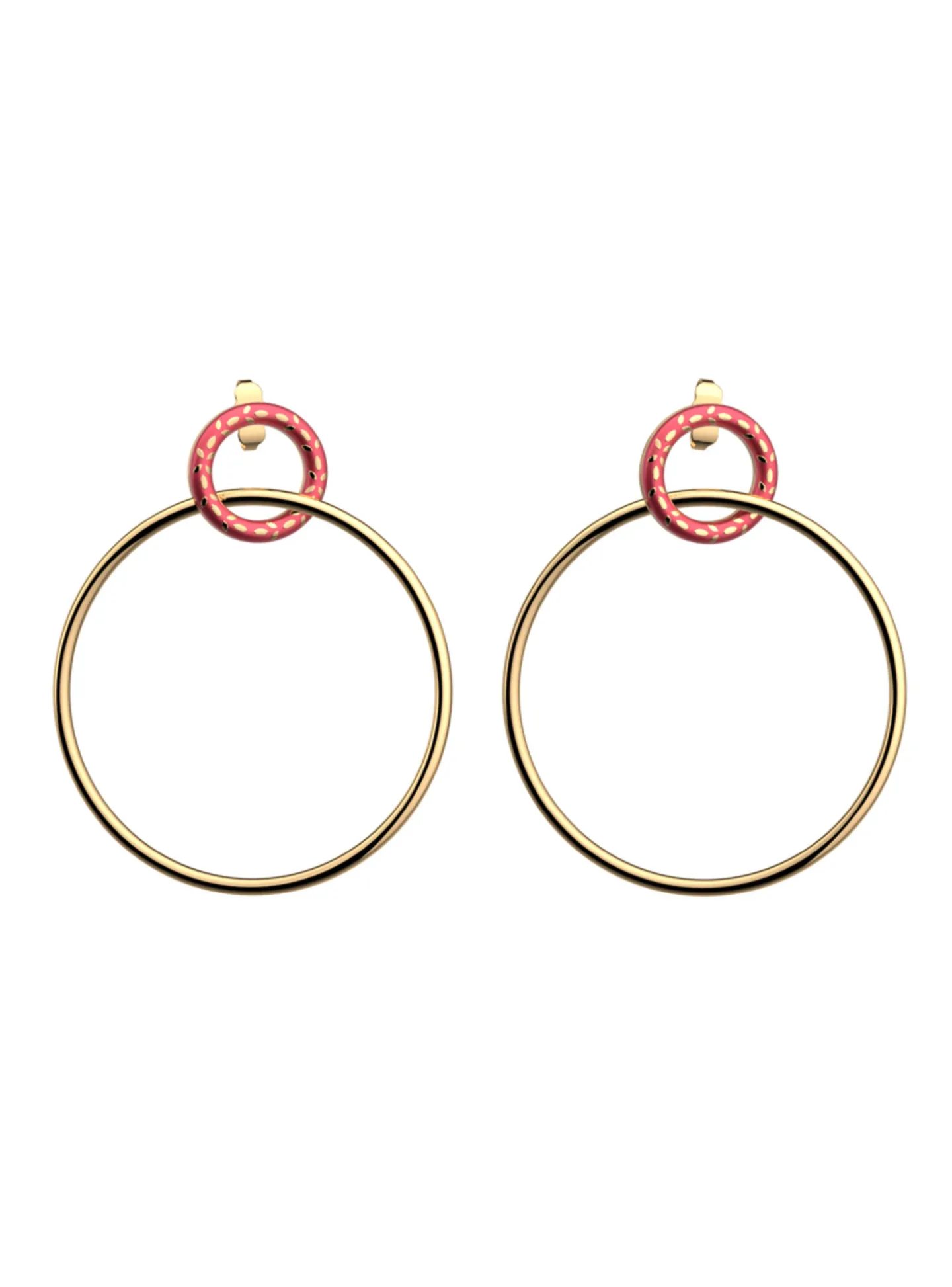 Boucles d'oreilles créoles Les Cadettes Poème_x005f_x000D_laquées rose