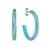 Boucles d'oreilles créoles Les Cadettes Sunset_x005f_x000D_laque turquoise