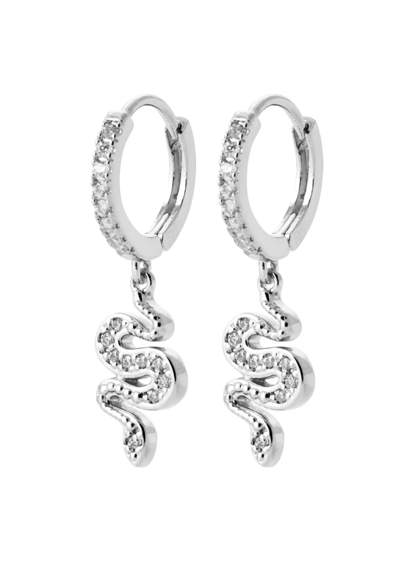 Boucles d'oreilles créoles Brillaxis serpent argent