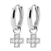 Boucles d'oreilles créoles Brillaxis croix argent