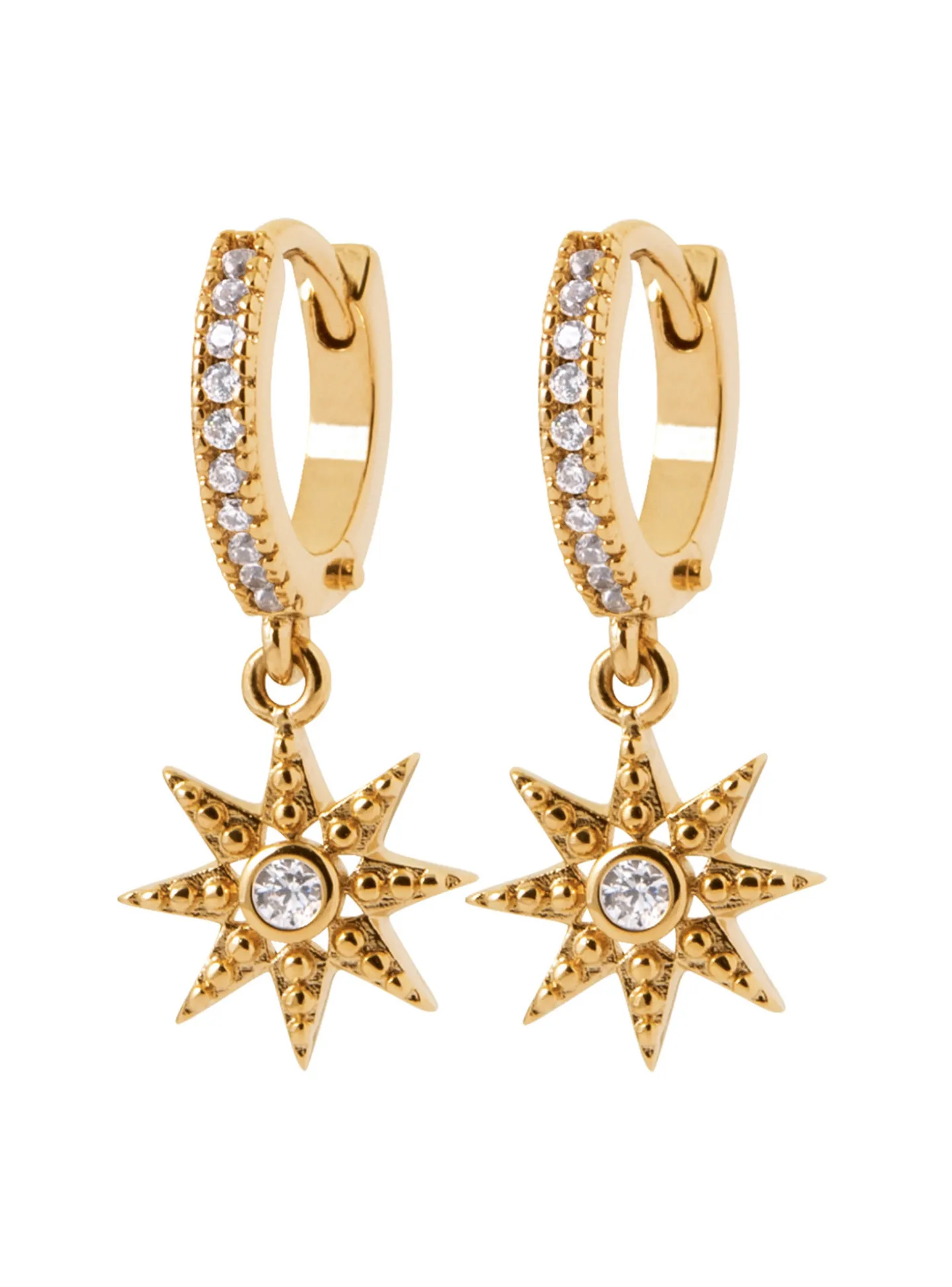 Boucles d'oreilles créoles Brillaxis étoile