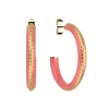 Boucles d'oreilles créoles Les Cadettes_x005f_x000D_Sunset laqué corail