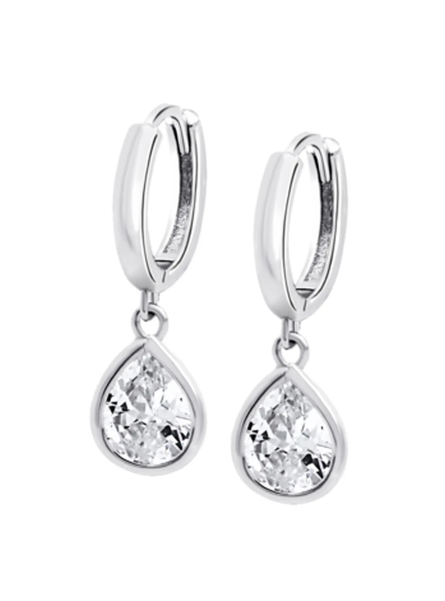 Boucles d'oreilles créoles Lotus Silver goutte oxyde