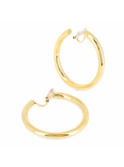 Boucles d'oreilles créoles clips Zag Bijoux Hosanna_x005f_x000D_acier doré 50mm