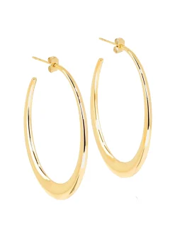 Boucles d'oreilles créoles Zag Séverine acier doré
