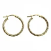 Boucles d'oreilles créoles torsadées or jaune 20 mm
