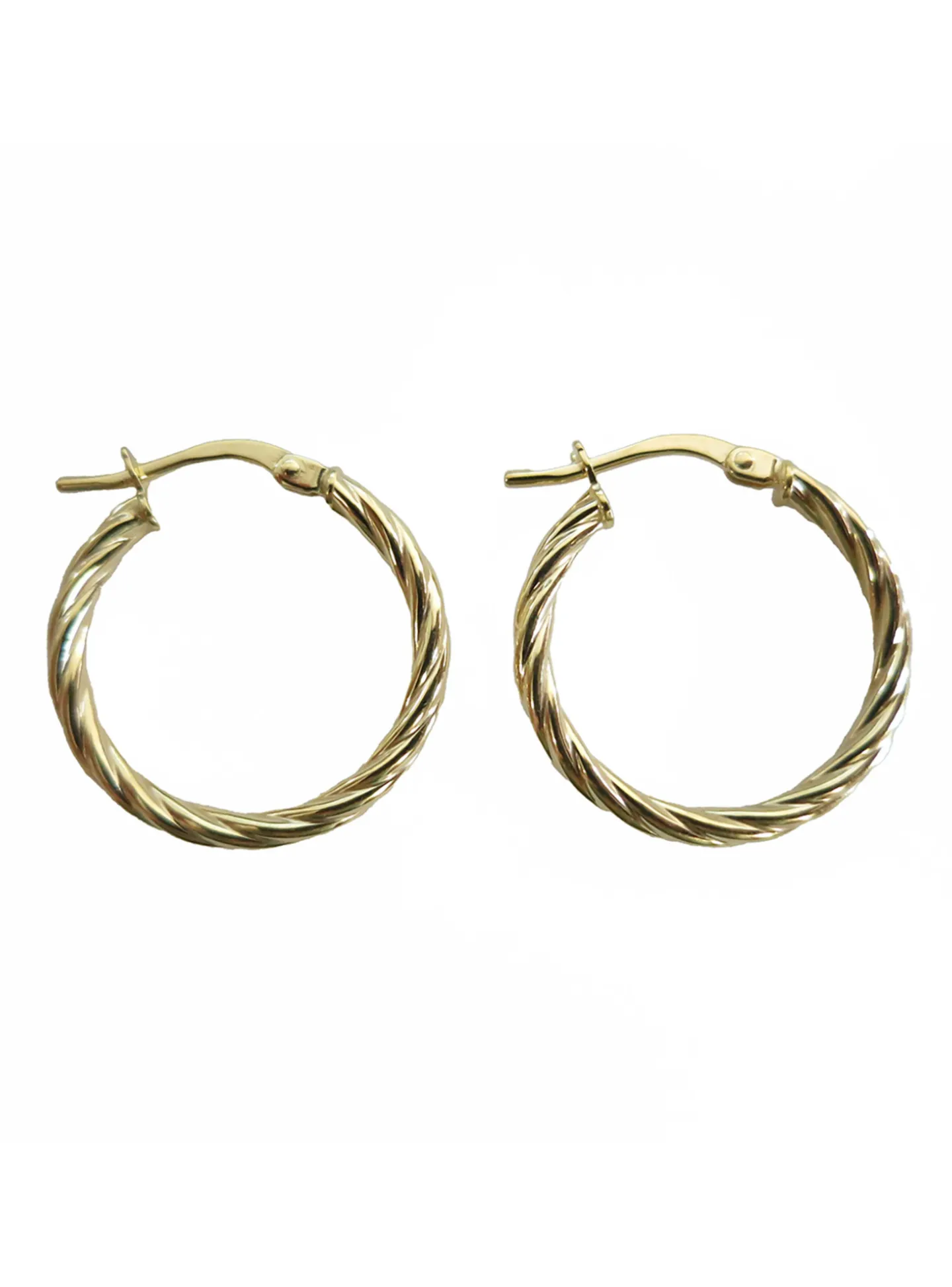 Boucles d'oreilles créoles torsadées or jaune 20 mm