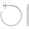 Boucles d'oreilles créoles Saunier argent rhodié