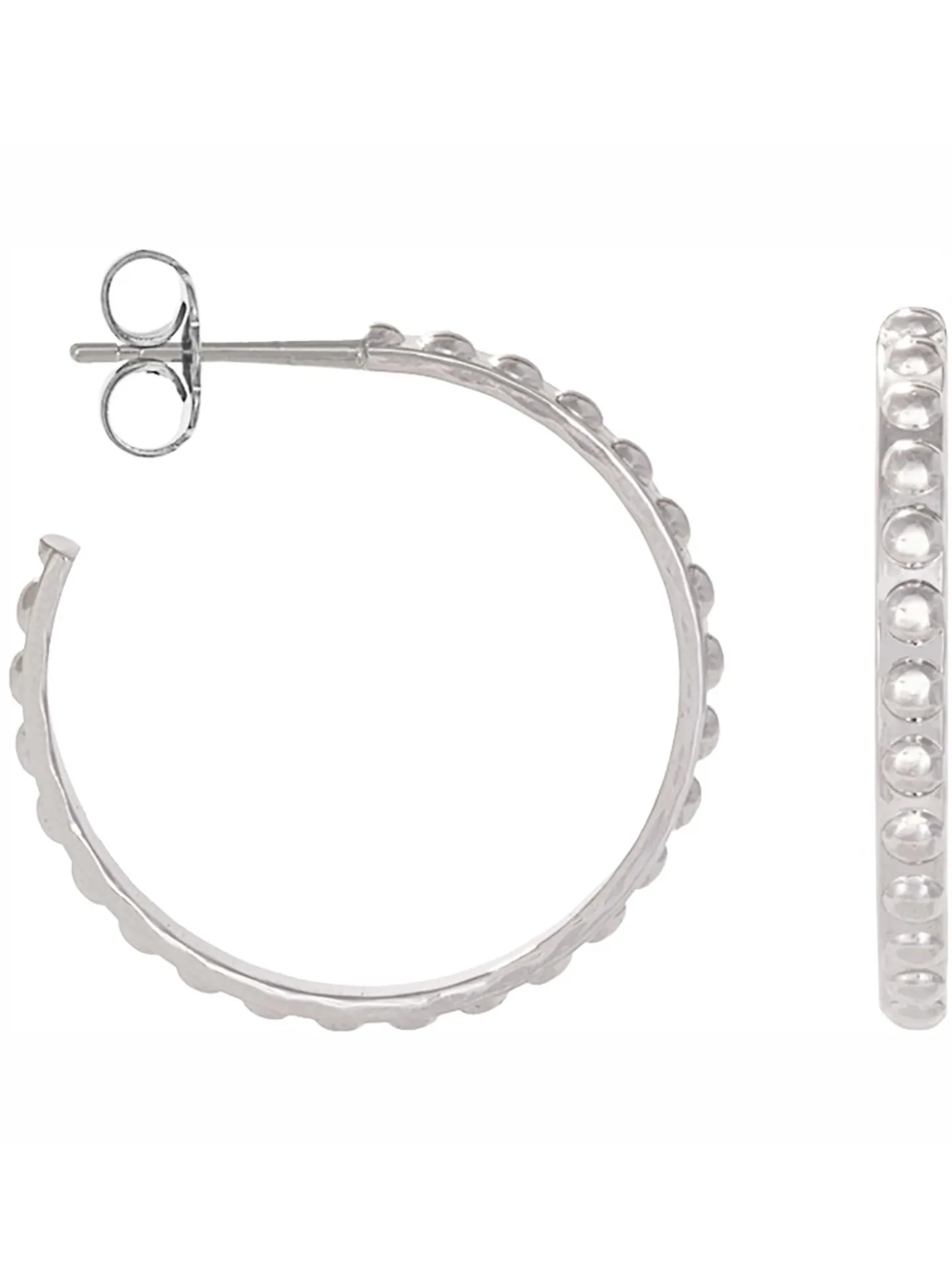 Boucles d'oreilles créoles Saunier argent rhodié