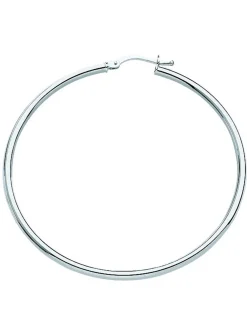 Boucles d'oreilles créoles or blanc 18 carats 45 mm
