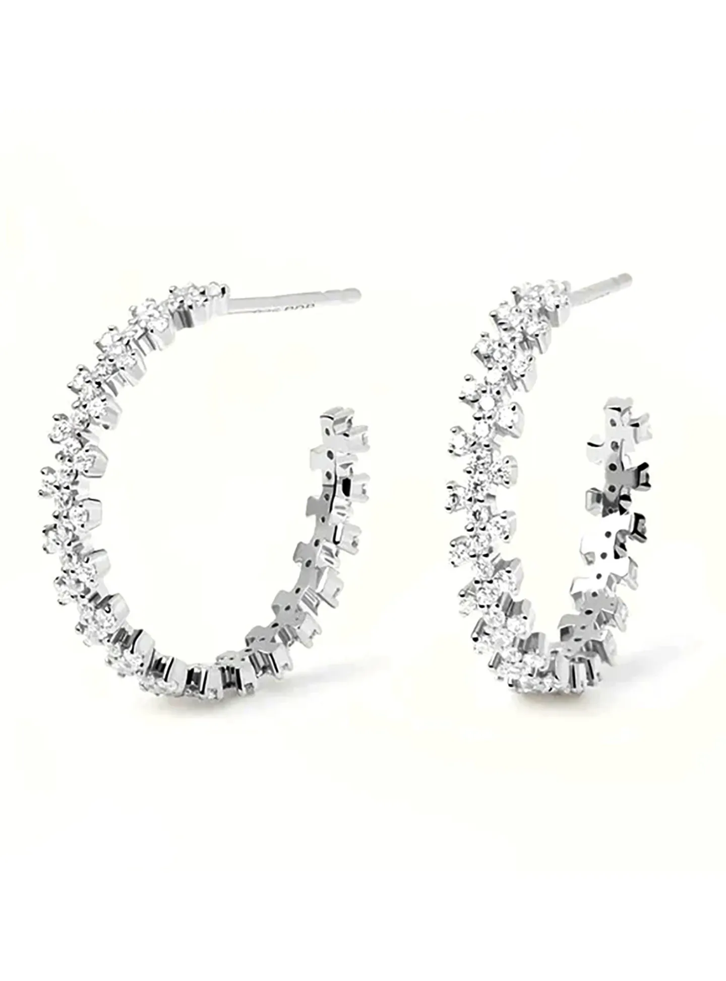 Boucles d'oreilles créoles PdPaola Crown argent