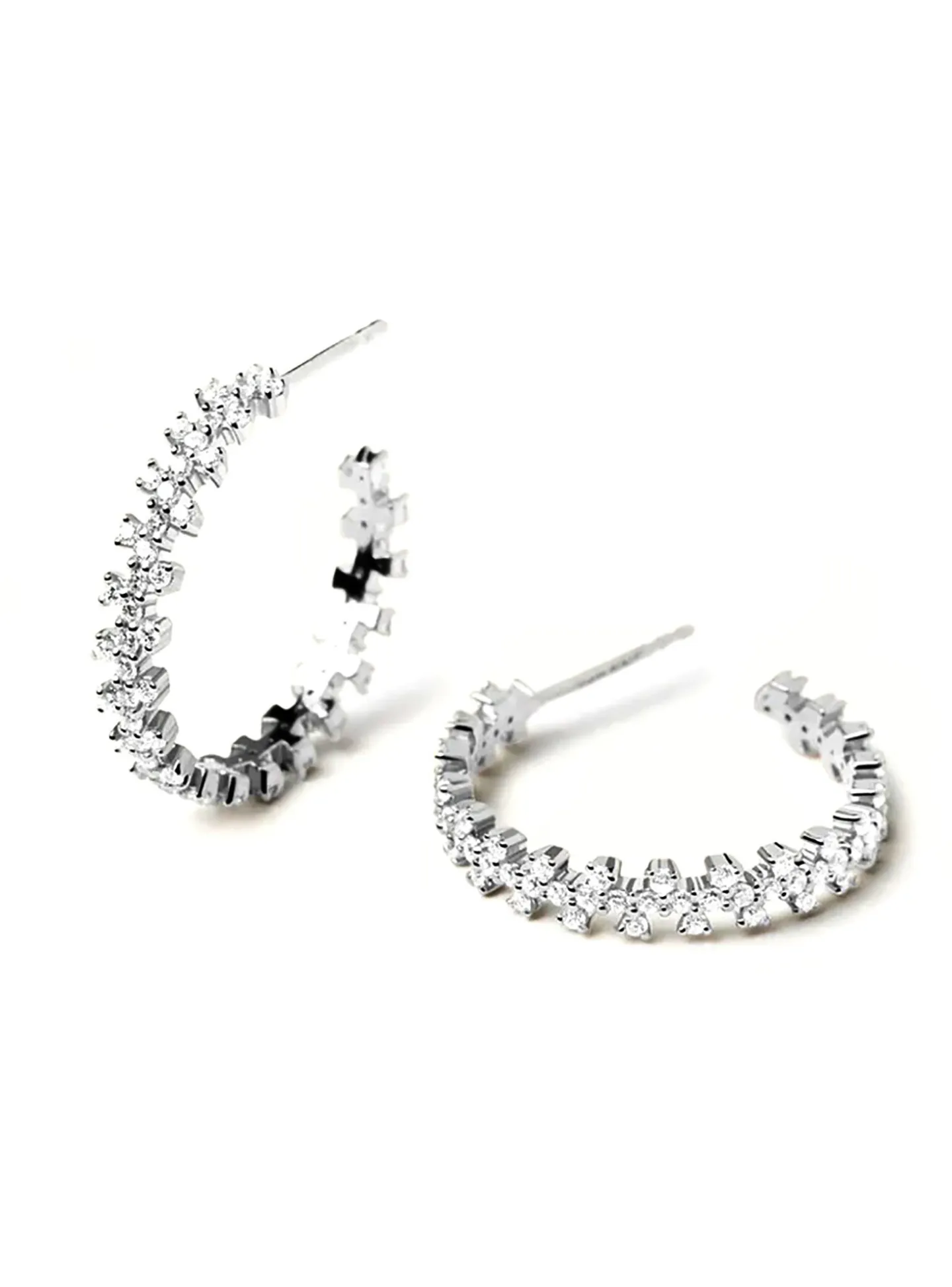 Boucles d'oreilles créoles PdPaola Crown argent