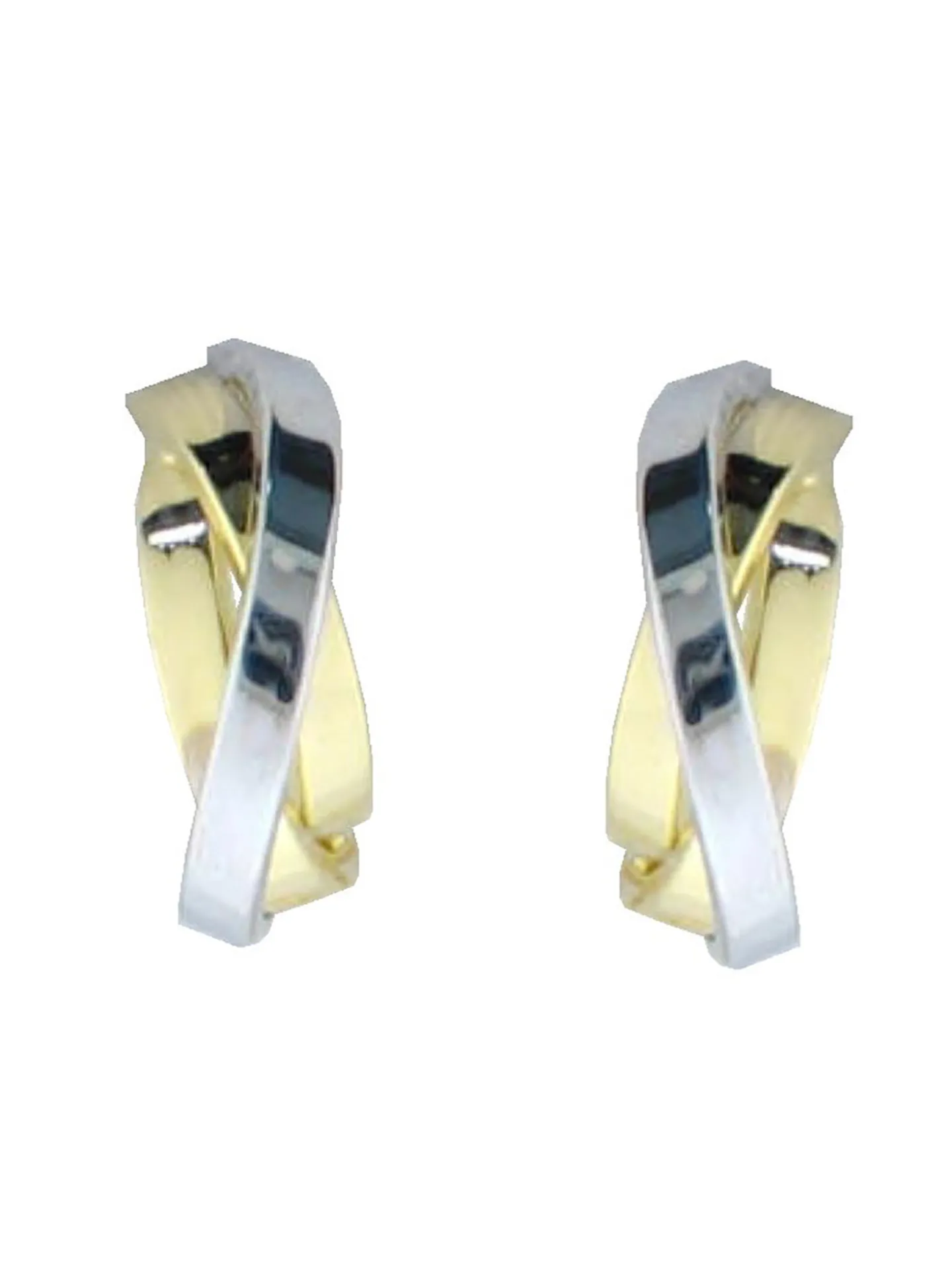 Boucles d'oreilles demi créole or bicolore