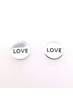 Boucles d'oreilles Doriane pastille Love en argent