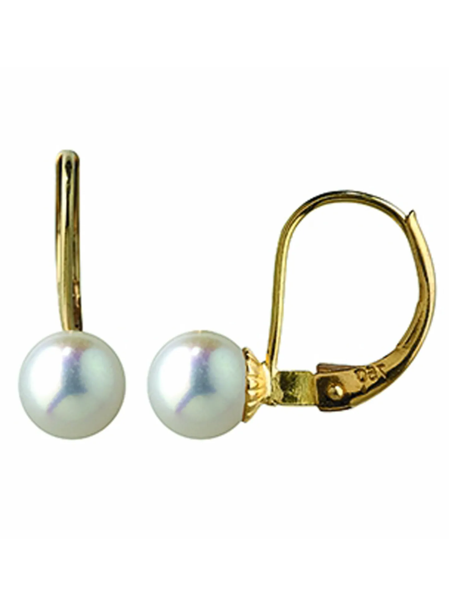 Boucles d'oreilles dormeuses or perle de culture 5.5