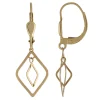 Boucles d'oreilles en or jaune 18k losange givré
