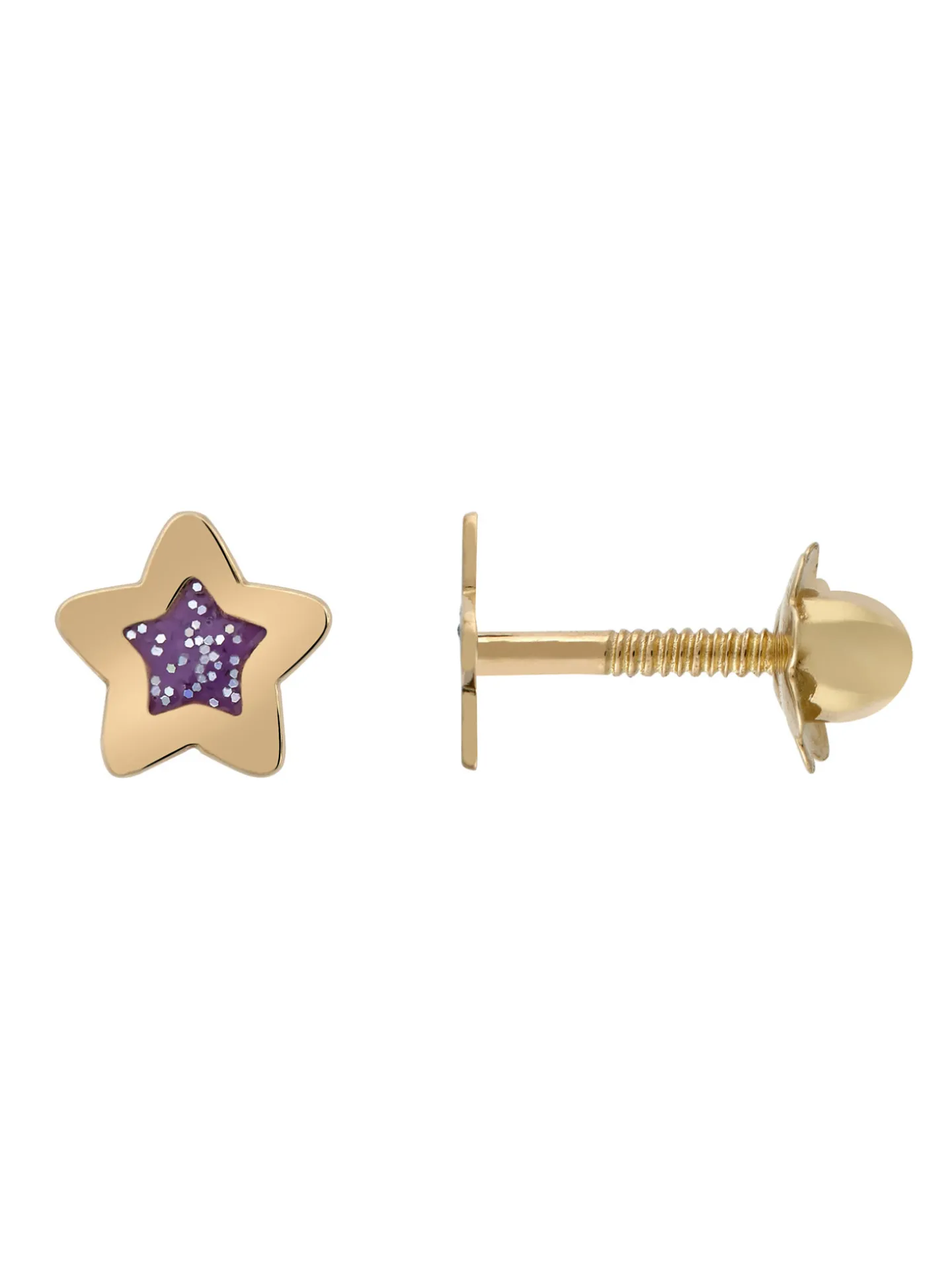 Boucles d'oreilles enfant Brillaxis_x005f_x000D_étoiles en or jaune 18k
