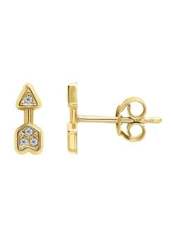 Boucles d'oreilles flèche or 18 carats oxydes