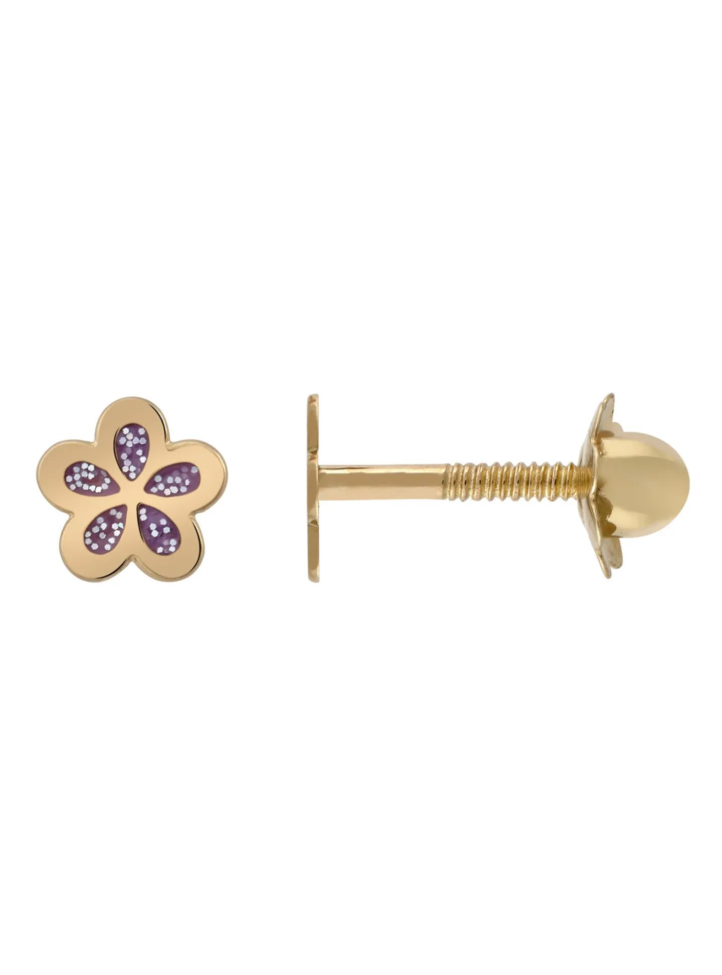 Boucles d'oreilles fleur pailletée à vis