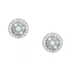 Boucles d'oreilles Fossil argent nacre oxydes
