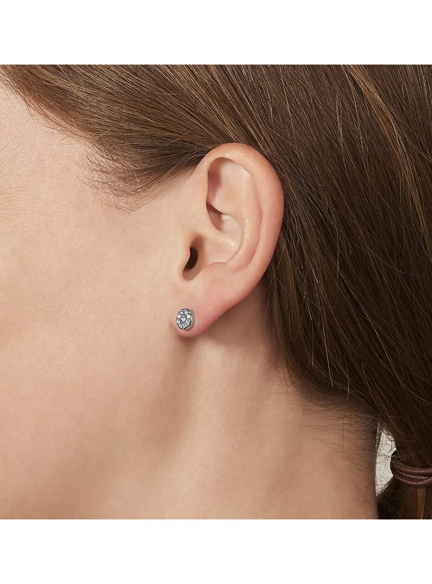Boucles d'oreilles Fossil Sutton disques empierrés