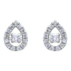 Boucles d'oreilles goutte or blanc diamants