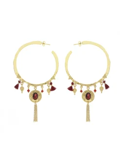 Boucles d'oreilles Hipanema Yourte garnet
