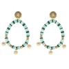 Boucles d'oreilles Les Cadettes Baya soleil_x005f_x000D_perles bleues/vertes