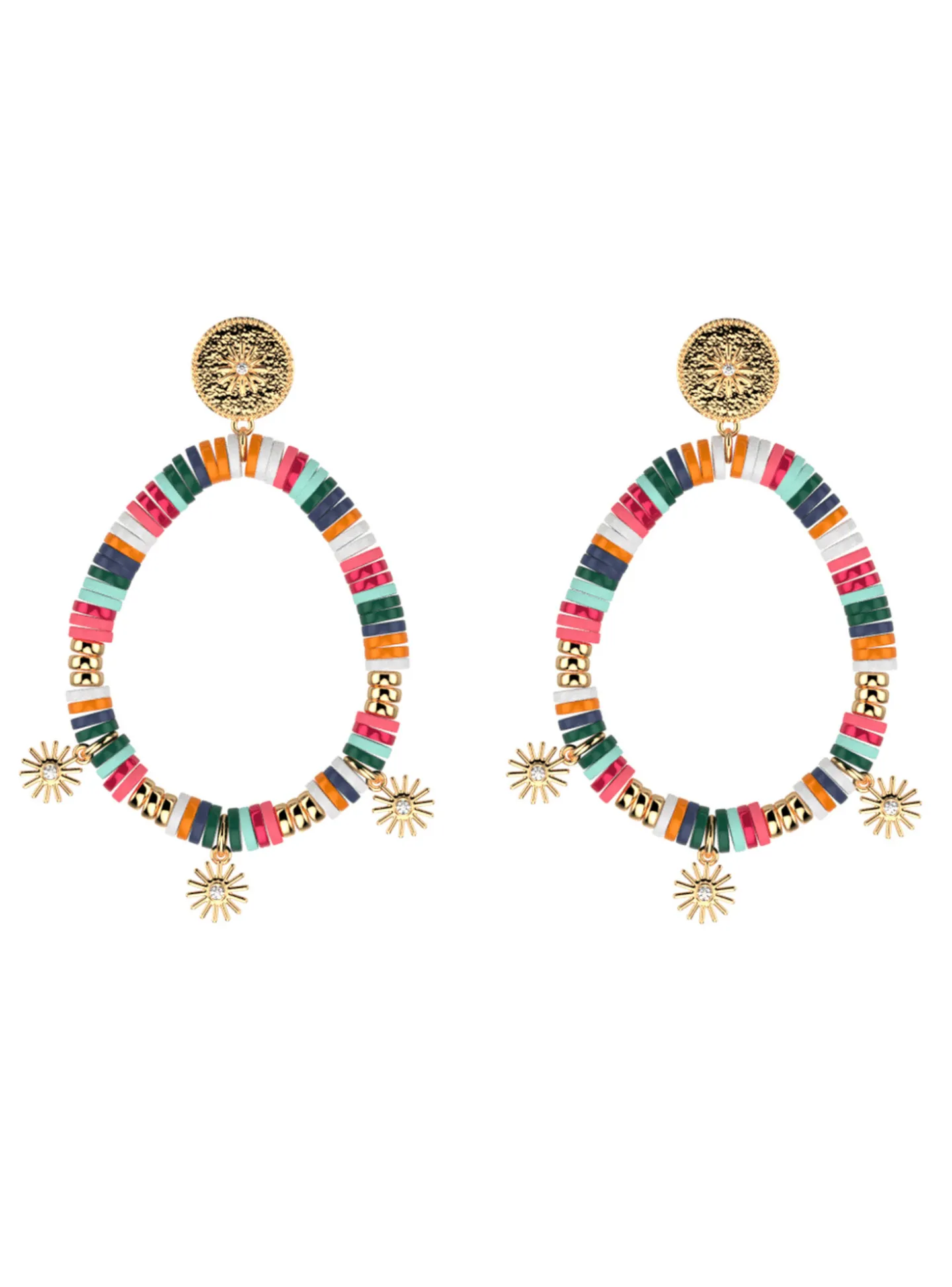 Boucles d'oreilles Les Cadettes Baya multicolores