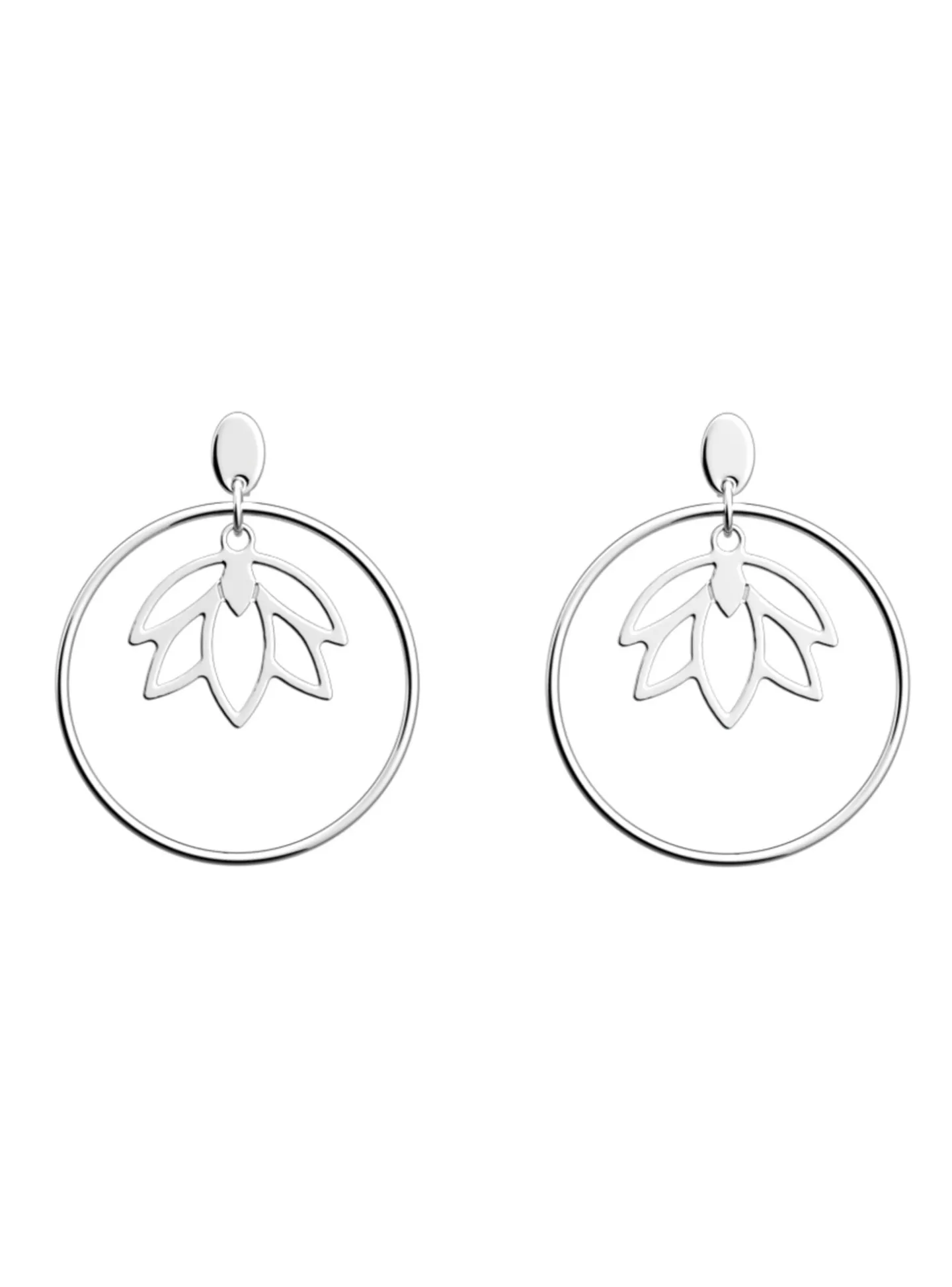 Boucles d'oreilles Les Georgettes Lotus argentées20mm
