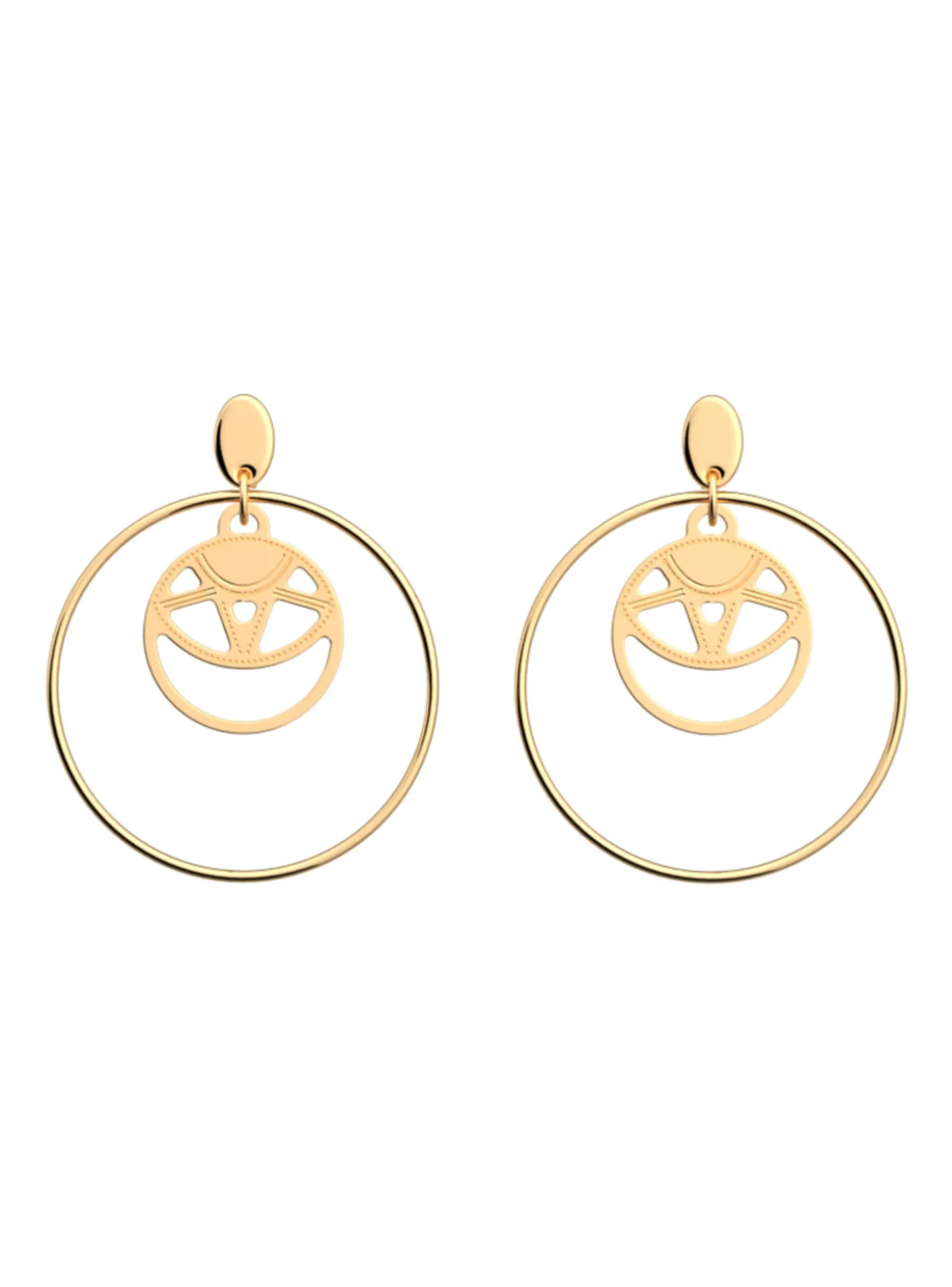 Boucles d'oreilles Les Georgettes Soleil dorées_x005f_x000D_16/32mm
