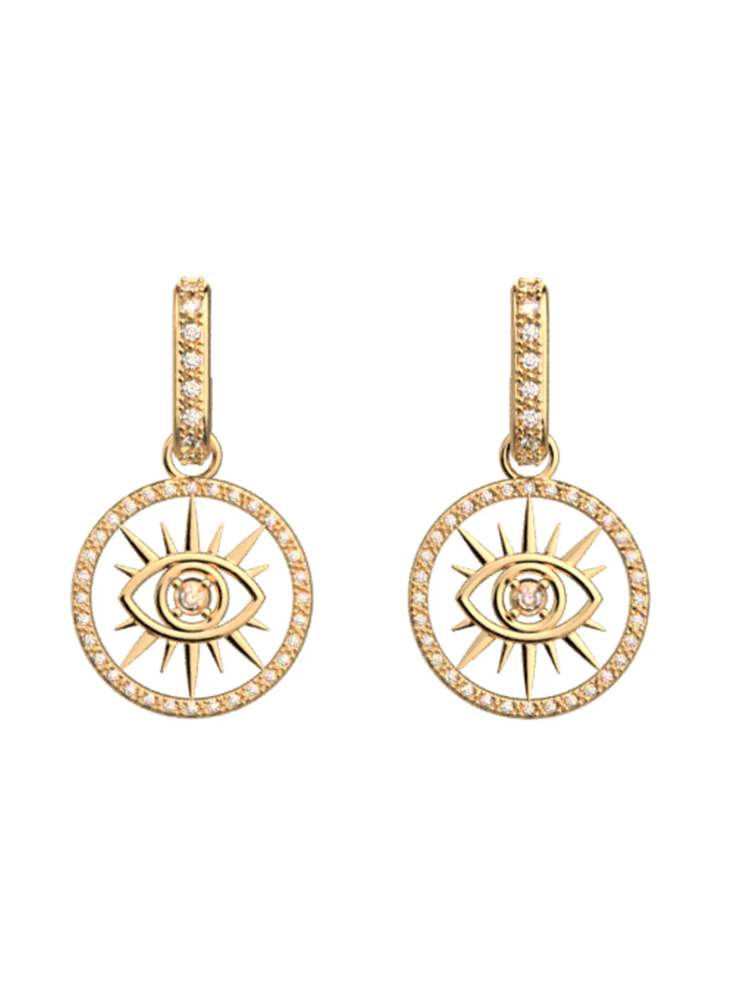 Boucles d'oreilles Les Georgettes Oeil dorées 16mm_x005f_x000D_Collection Les Précieuses