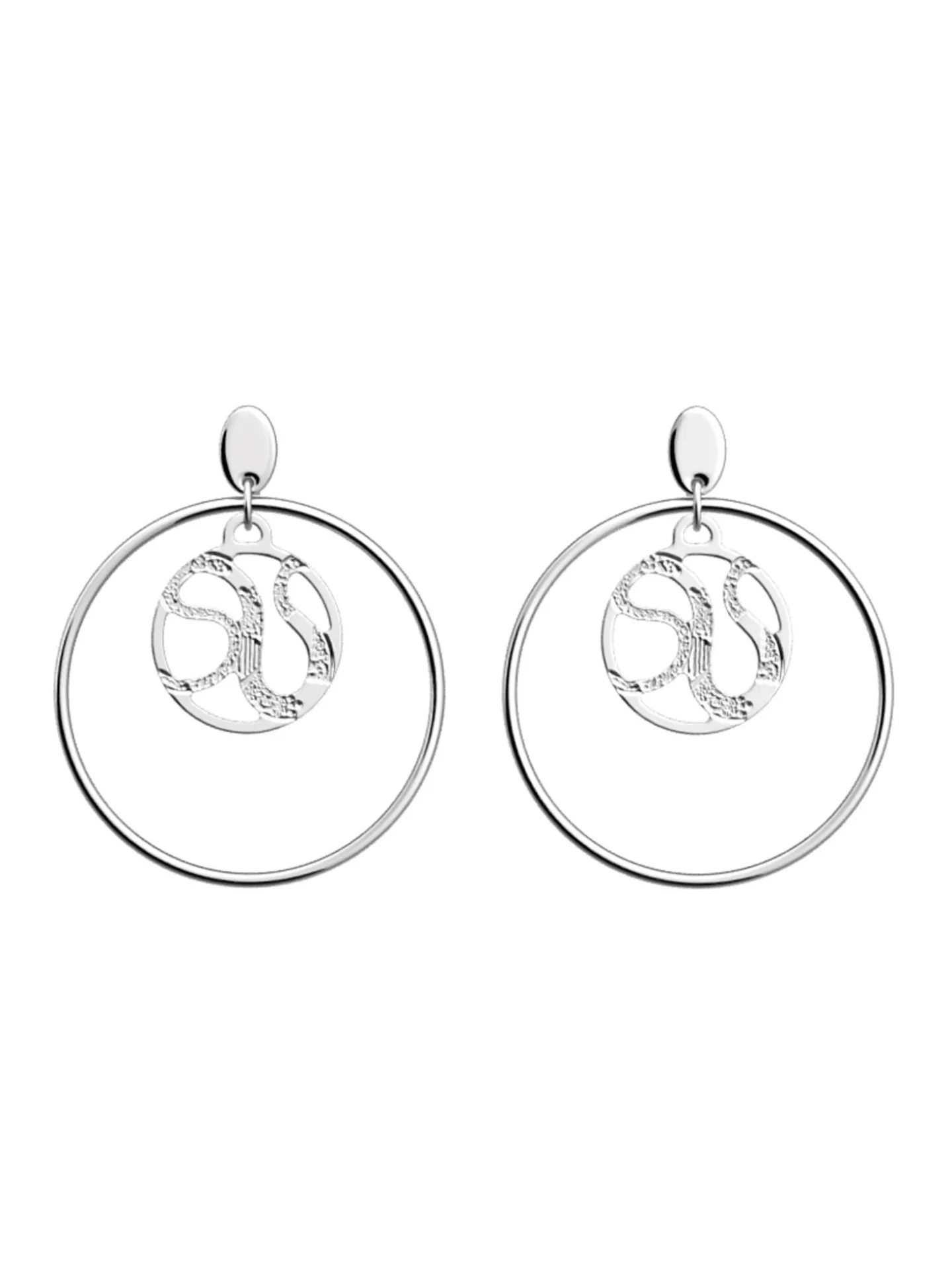Boucles d'oreilles Les Georgettes Reptile argentées_x005f_x000D_16/32mm