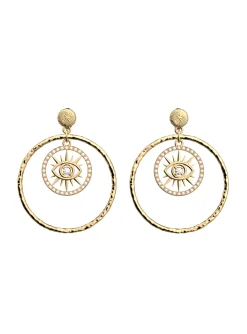 Boucles d'oreilles Les Georgettes Oeil doré_x005f_x000D_16mm