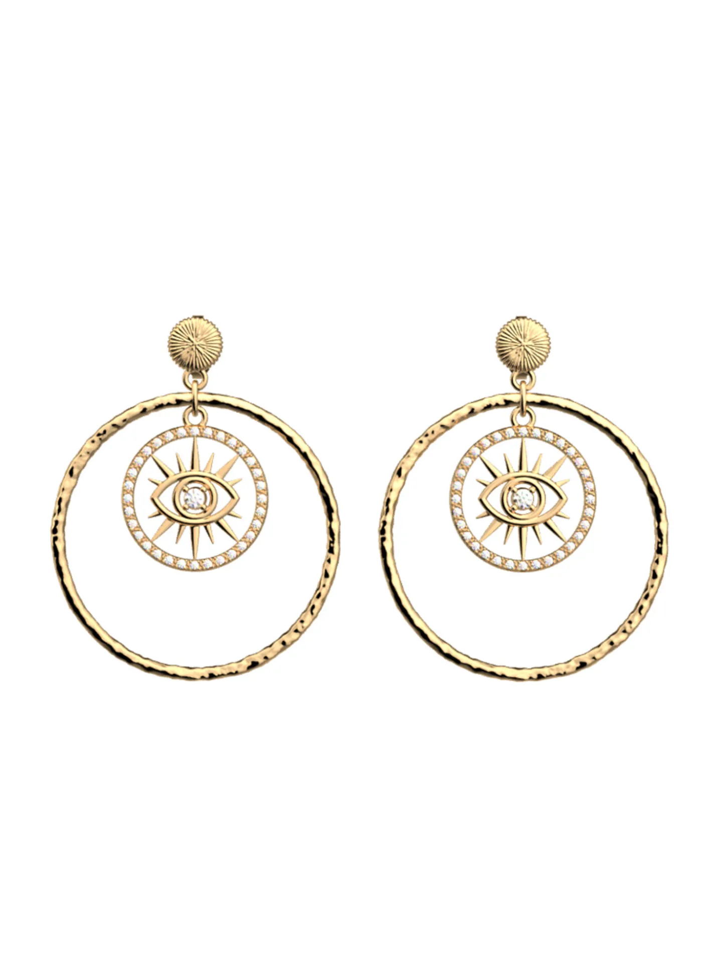 Boucles d'oreilles Les Georgettes Oeil doré_x005f_x000D_16mm