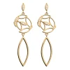 Boucles d'oreilles Les Georgettes Arbre de vie_x005f_x000D_dorées 16 mm Collection Les Précieuses