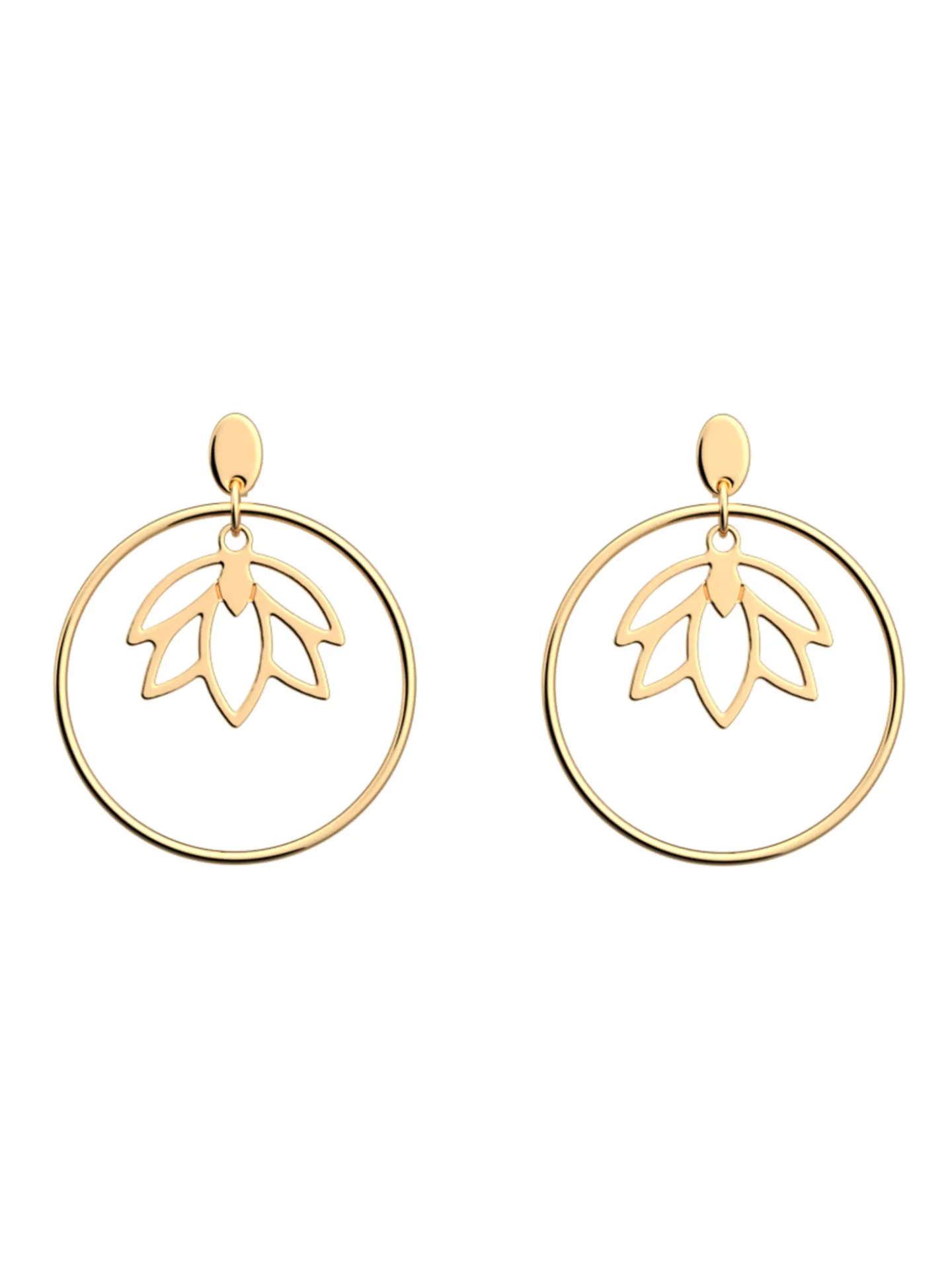 Boucles d'oreilles Les Georgettes Lotus dorées 20mm