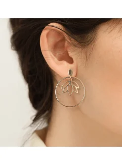 Boucles d'oreilles Les Georgettes Lotus dorées 20mm