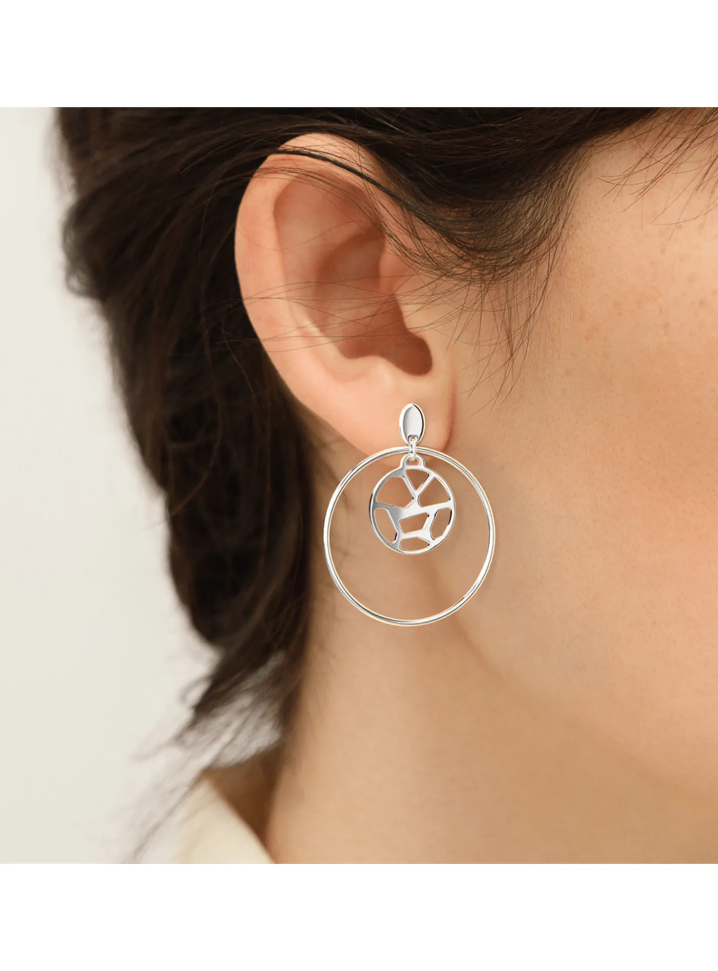 Boucles d'oreilles Les Georgettes Girafe argentées_x005f_x000D_16/32mm