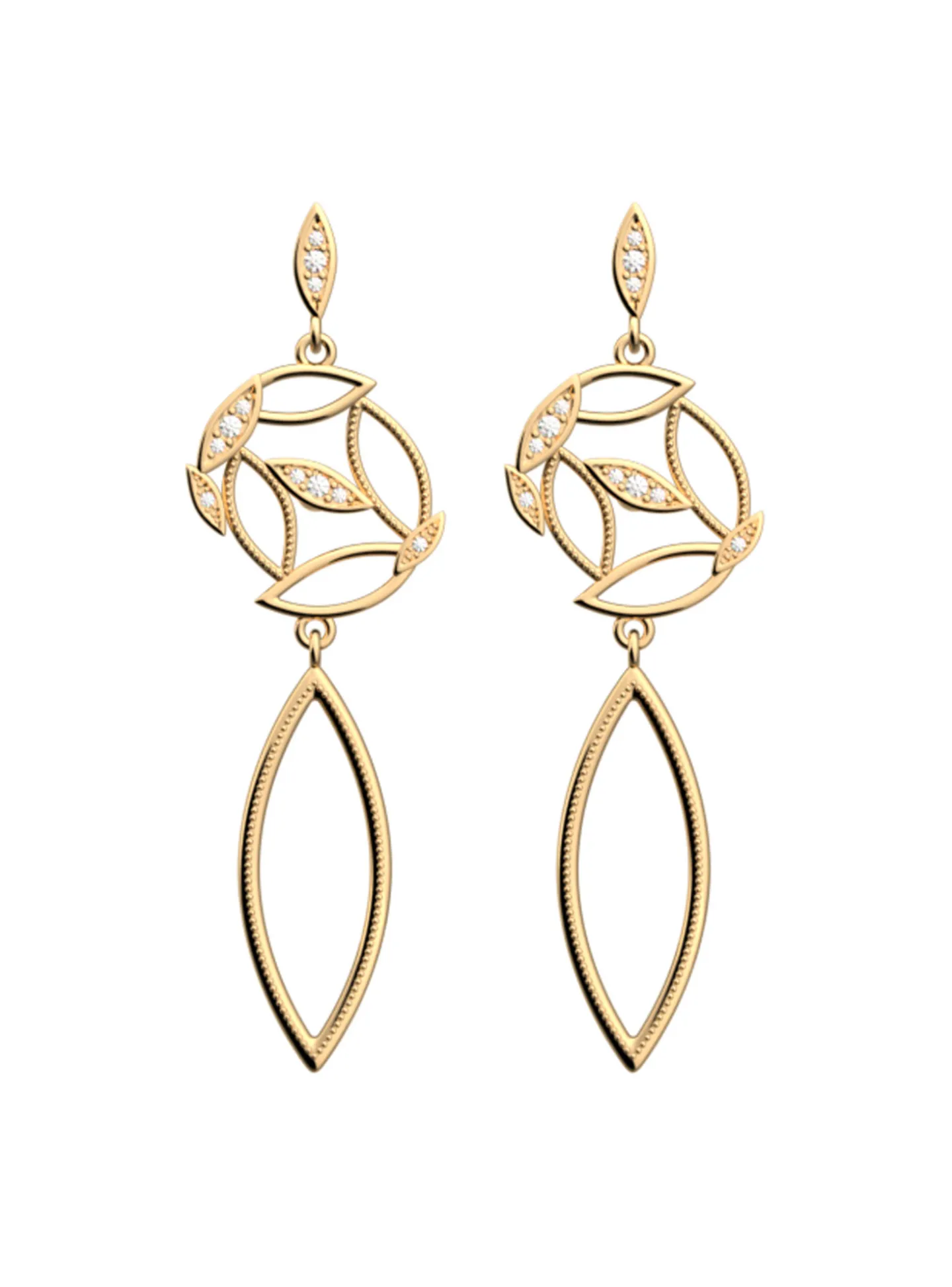 Boucles d'oreilles Les Georgettes Arbre de vie_x005f_x000D_dorées 16 mm Collection Les Précieuses