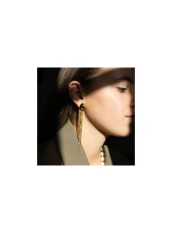 Boucles d'oreilles longues Zag Bijoux acier doré