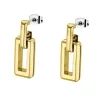 Boucles d'oreilles Lotus Style Géométrique Acier_x005f_x000D_Doré