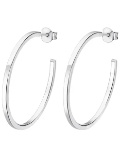 Boucles d'oreilles Lotus Silver grandes créoles