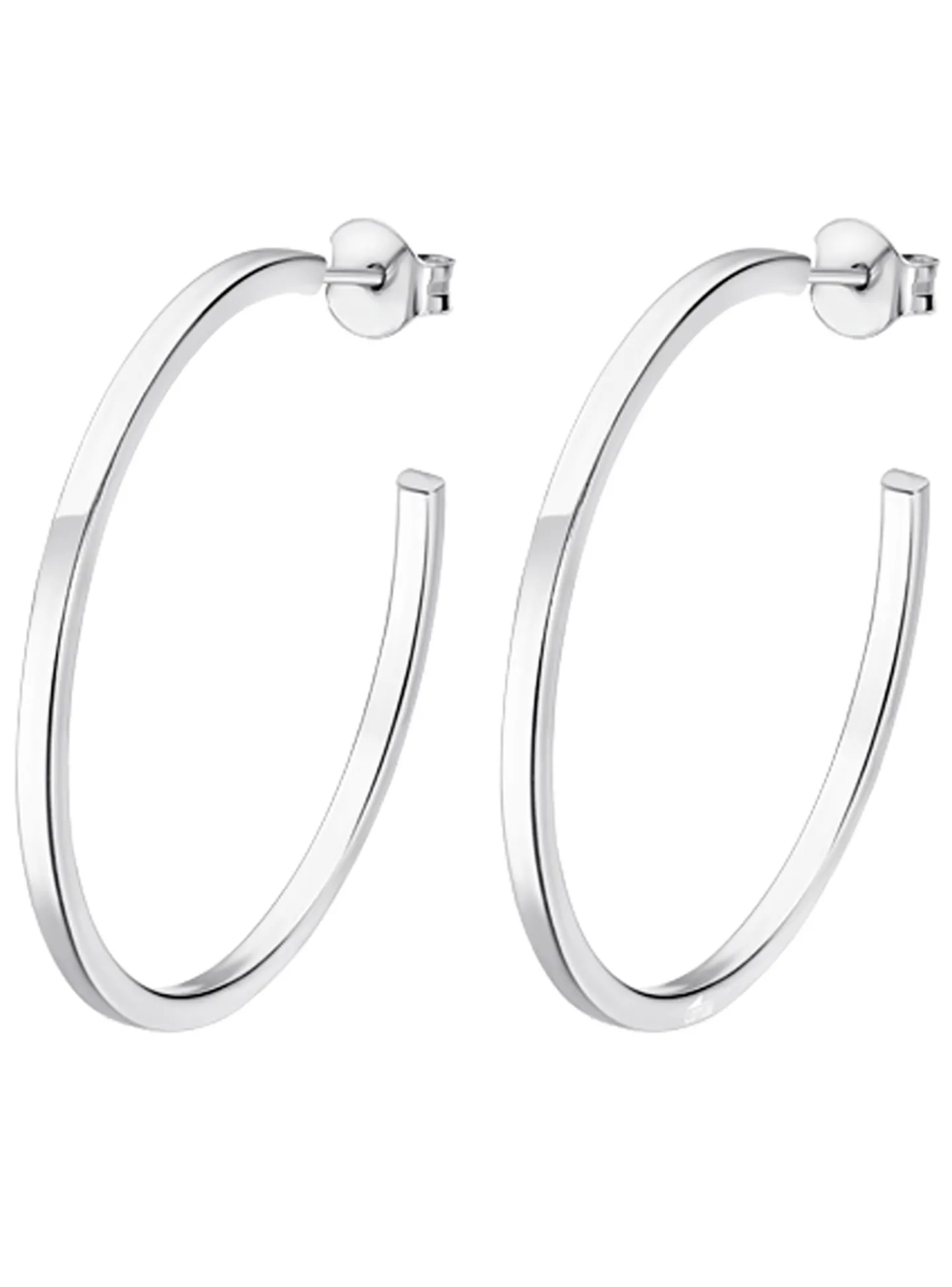 Boucles d'oreilles Lotus Silver grandes créoles