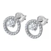 Boucles d'oreilles Lotus Silver Cercle et oxydes