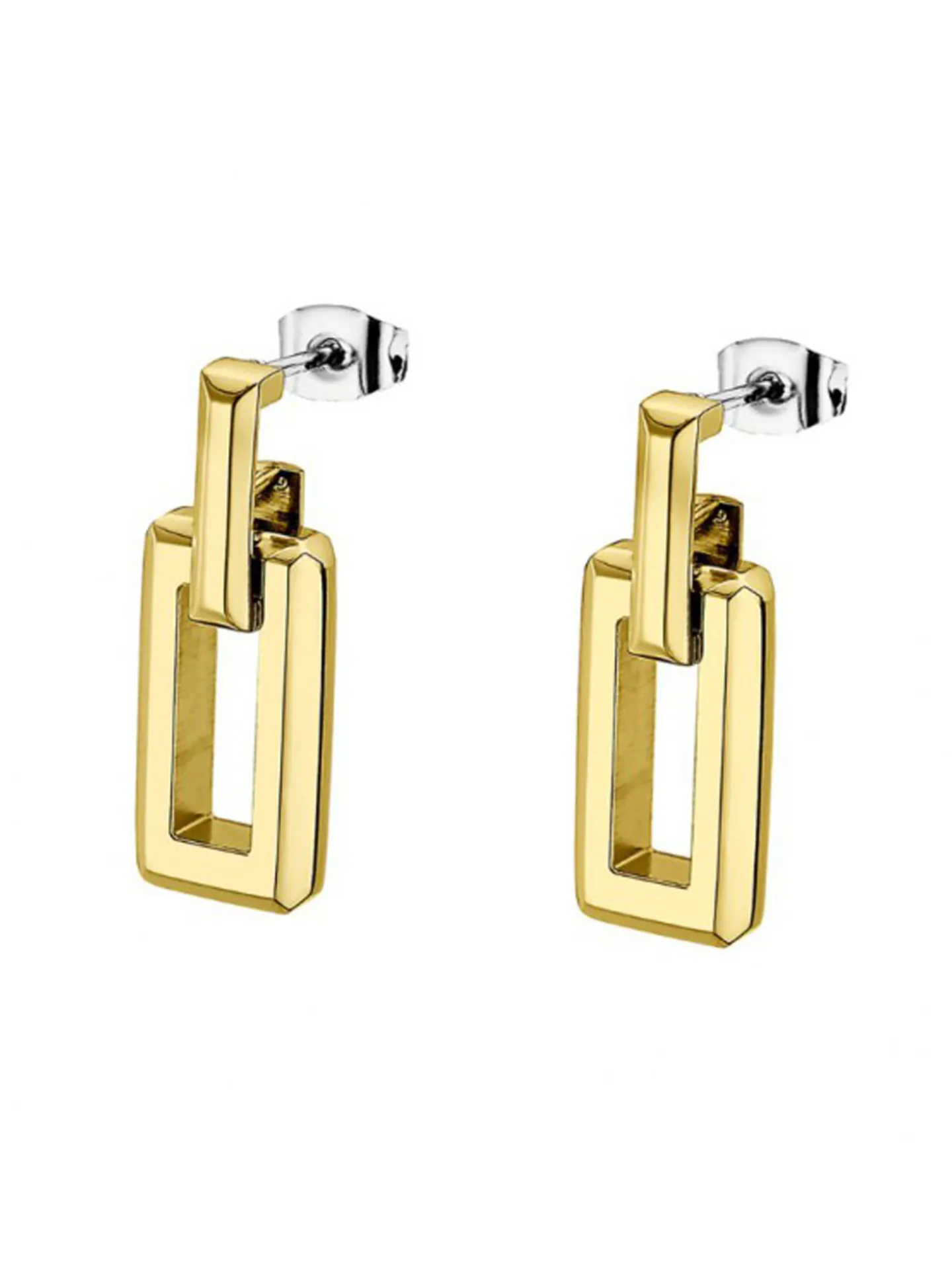 Boucles d'oreilles Lotus Style Géométrique Acier_x005f_x000D_Doré