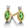 Boucles d'oreilles émeraudes diamants or jaune