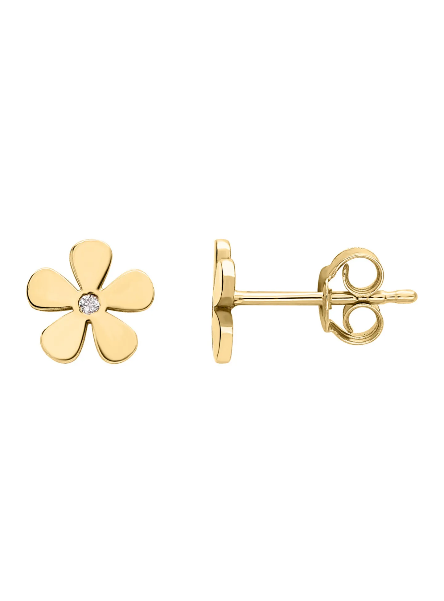 Boucles d'oreilles motif fleur or jaune oxydes