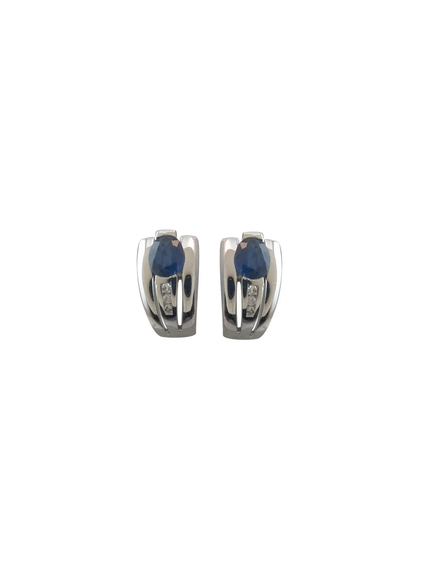 Boucles d'oreilles or 18 carats saphir et diamants